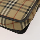 BURBERRY Nova Check Shoulder Bag PVC Beige Gold Auth 136729-12