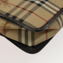 BURBERRY Nova Check Shoulder Bag PVC Beige Gold Auth 136729-13