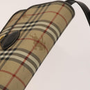 BURBERRY Nova Check Shoulder Bag PVC Beige Gold Auth 136729-6