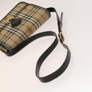 BURBERRY Nova Check Shoulder Bag PVC Beige Gold Auth 136729-7