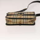 BURBERRY Nova Check Shoulder Bag PVC Beige Gold Auth 136729-9
