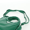 PRADA Hand Bag Leather 2way Green Silver Auth 136732M-17