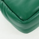 PRADA Hand Bag Leather 2way Green Silver Auth 136732M-18