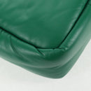 PRADA Hand Bag Leather 2way Green Silver Auth 136732M-20