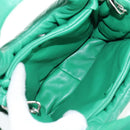PRADA Hand Bag Leather 2way Green Silver Auth 136732M-11