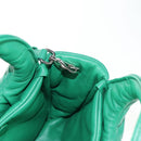 PRADA Hand Bag Leather 2way Green Silver Auth 136732M-25