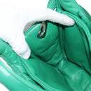 PRADA Hand Bag Leather 2way Green Silver Auth 136732M-26