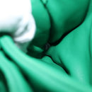 PRADA Hand Bag Leather 2way Green Silver Auth 136732M-12