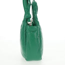 PRADA Hand Bag Leather 2way Green Silver Auth 136732M-4