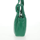 PRADA Hand Bag Leather 2way Green Silver Auth 136732M-5
