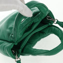 PRADA Hand Bag Leather 2way Green Silver Auth 136732M-7