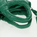 PRADA Hand Bag Leather 2way Green Silver Auth 136732M-8
