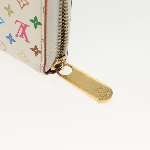 LOUIS VUITTON Monogram Multicolor Zippy Wallet White M60241 LV Auth 136736