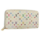 LOUIS VUITTON Monogram Multicolor Zippy Wallet White M60241 LV Auth 136736-1
