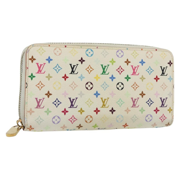 LOUIS VUITTON Monogram Multicolor Zippy Wallet White M60241 LV Auth 136736