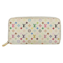 LOUIS VUITTON Monogram Multicolor Zippy Wallet White M60241 LV Auth 136736-13