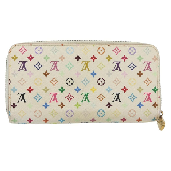 LOUIS VUITTON Monogram Multicolor Zippy Wallet White M60241 LV Auth 136736