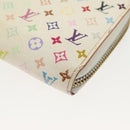 LOUIS VUITTON Monogram Multicolor Zippy Wallet White M60241 LV Auth 136736-15