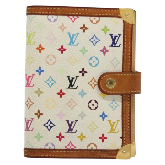 LOUIS VUITTON Multicolor Agenda PM Day Planner Cover White R21074 Auth 136737