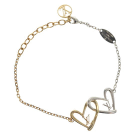 LOUIS VUITTON Brassle Heart Falling in Love Bracelet Gold M00466 LV Auth 136741