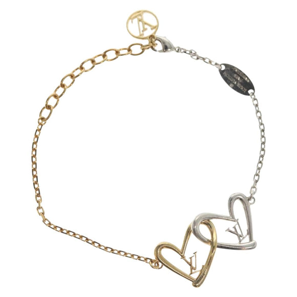 LOUIS VUITTON Brassle Heart Falling in Love Bracelet Gold M00466 LV Auth 136741