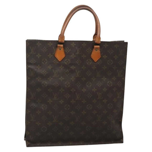 LOUIS VUITTON Monogram Sac Plat Hand Bag M51140 LV Auth 136769