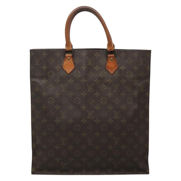 LOUIS VUITTON Monogram Sac Plat Hand Bag M51140 LV Auth 136769