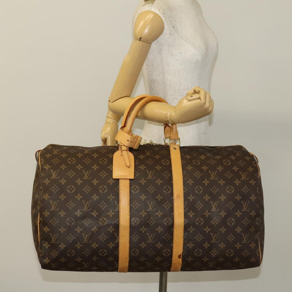 LOUIS VUITTON Monogram Keepall 55 Boston Bag M41424 LV Auth 136782