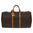 LOUIS VUITTON Monogram Keepall 55 Boston Bag M41424 LV Auth 136783-2