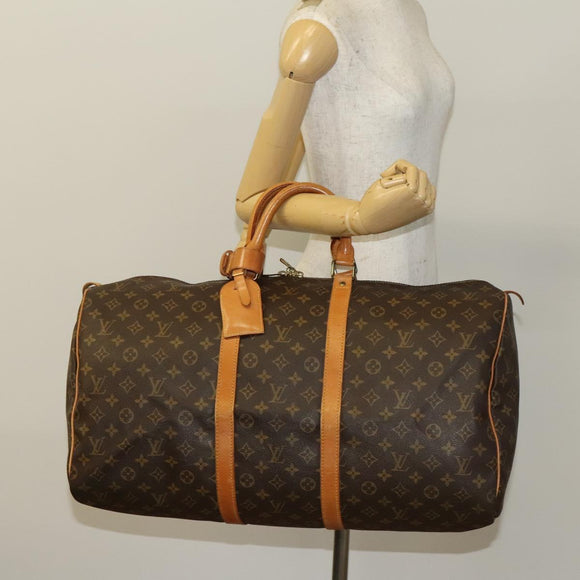 LOUIS VUITTON Monogram Keepall 55 Boston Bag M41424 LV Auth 136783