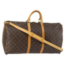LOUIS VUITTON Monogram Keepall Bandouliere 55 Boston Bag M41414 LV Auth 136784-1
