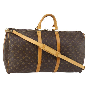 LOUIS VUITTON Monogram Keepall Bandouliere 55 Boston Bag M41414 LV Auth 136784