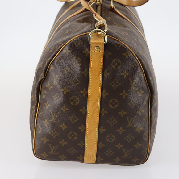 LOUIS VUITTON Monogram Keepall Bandouliere 55 Boston Bag M41414 LV Auth 136784