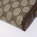 GUCCI GG Supreme Web Sherry Line Bag PVC Beige Gold 116 02 089 Auth 136796-14