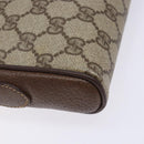 GUCCI GG Supreme Web Sherry Line Bag PVC Beige Gold 116 02 089 Auth 136796-15