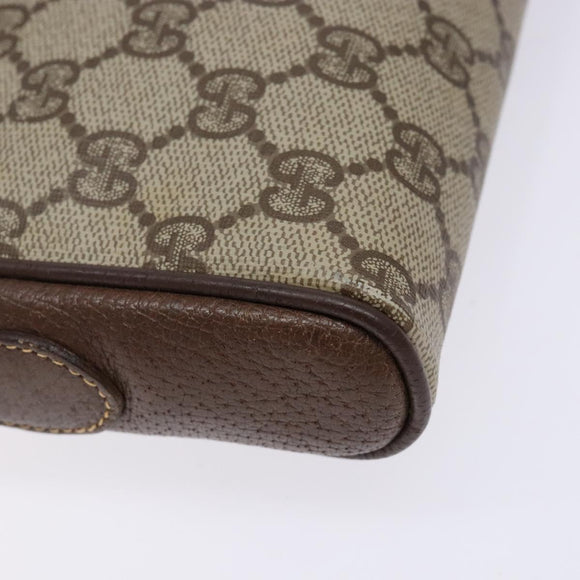 GUCCI GG Supreme Web Sherry Line Bag PVC Beige Gold 116 02 089 Auth 136796