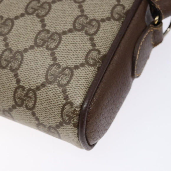 GUCCI GG Supreme Web Sherry Line Bag PVC Beige Gold 116 02 089 Auth 136796