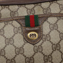 GUCCI GG Supreme Web Sherry Line Bag PVC Beige Gold 116 02 089 Auth 136796-18