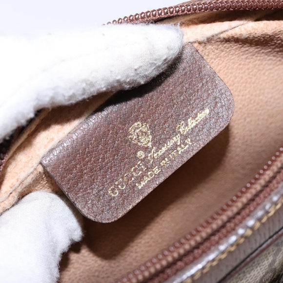 GUCCI GG Supreme Web Sherry Line Bag PVC Beige Gold 116 02 089 Auth 136796