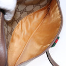 GUCCI GG Supreme Web Sherry Line Bag PVC Beige Gold 116 02 089 Auth 136796-11