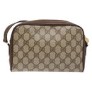 GUCCI GG Supreme Web Sherry Line Bag PVC Beige Gold 116 02 089 Auth 136796-2