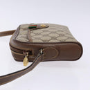 GUCCI GG Supreme Web Sherry Line Bag PVC Beige Gold 116 02 089 Auth 136796-4