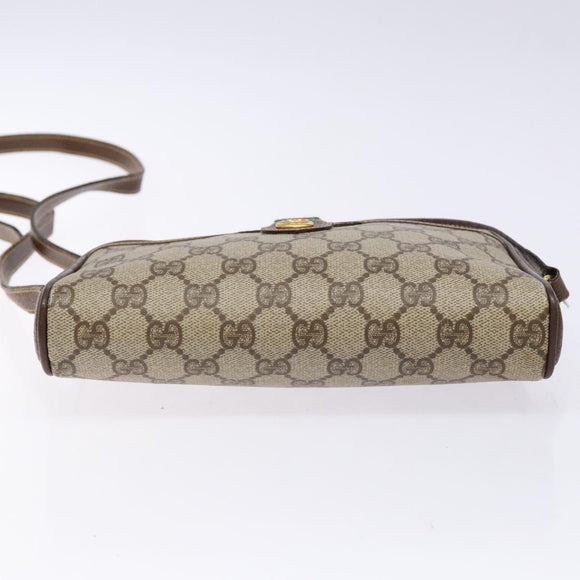 GUCCI GG Supreme Web Sherry Line Bag PVC Beige Gold 116 02 089 Auth 136796
