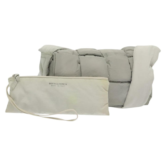 BOTTEGA VENETA MAXI INTRECCIATO Padded Tech Cassette Bag Nylon Gray Auth 136799