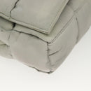 BOTTEGA VENETA MAXI INTRECCIATO Padded Tech Cassette Bag Nylon Gray Auth 136799-11