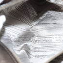 Salvatore Ferragamo Gancini Hand Bag Leather Silver Auth 136801-20