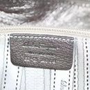 Salvatore Ferragamo Gancini Hand Bag Leather Silver Auth 136801-21