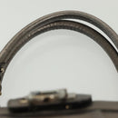 Salvatore Ferragamo Gancini Hand Bag Leather Silver Auth 136801-8