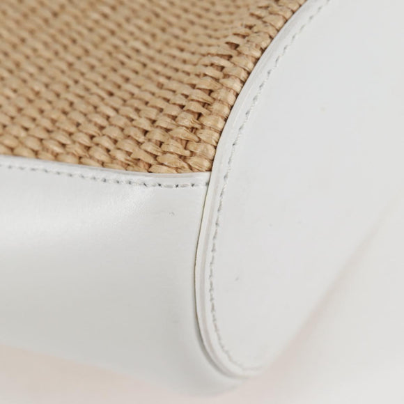 MARNI Hand Bag Raffia 2way White Auth 136802M