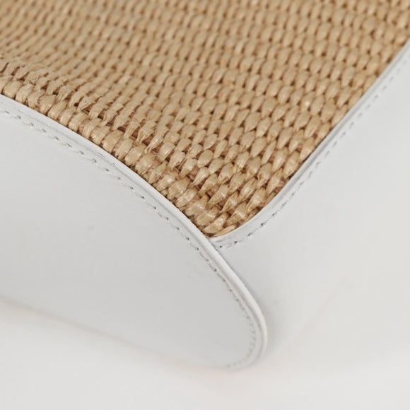 MARNI Hand Bag Raffia 2way White Auth 136802M